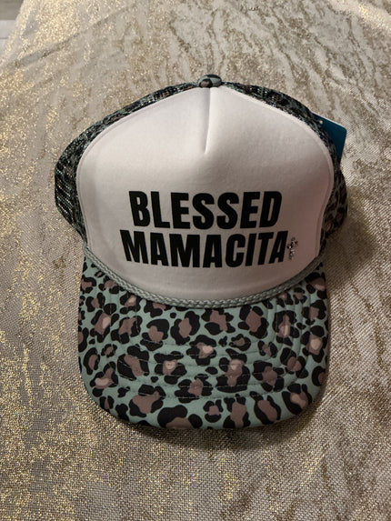 Blessed MAMACITA Cheetah print teal green