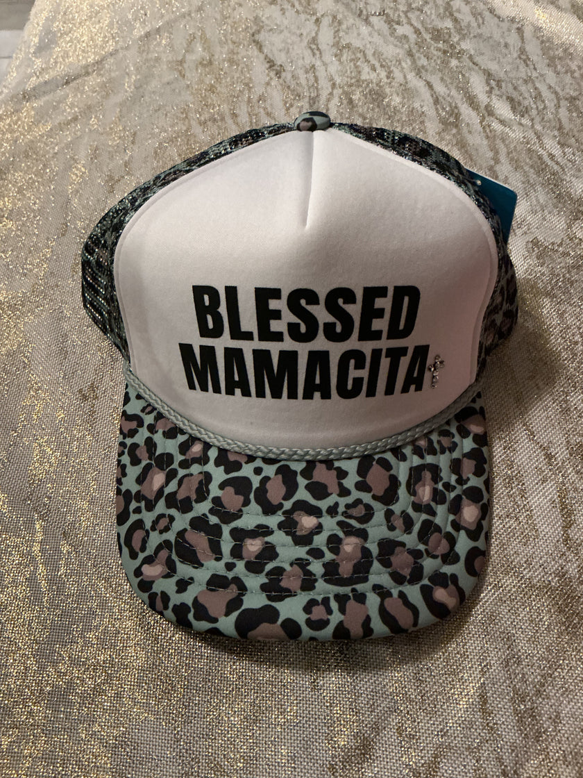 Blessed MAMACITA Cheetah print teal green