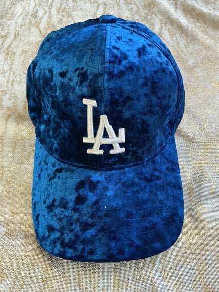 Crushed velvet royal blue hat