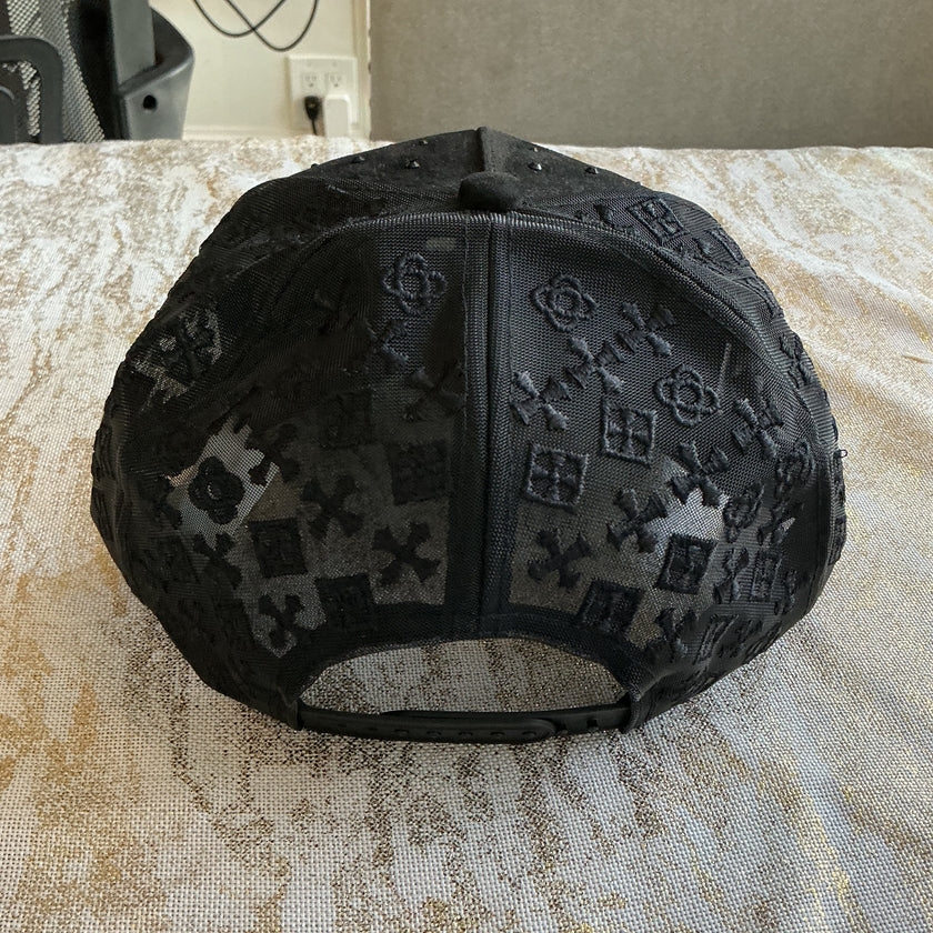 Bling black cross hat