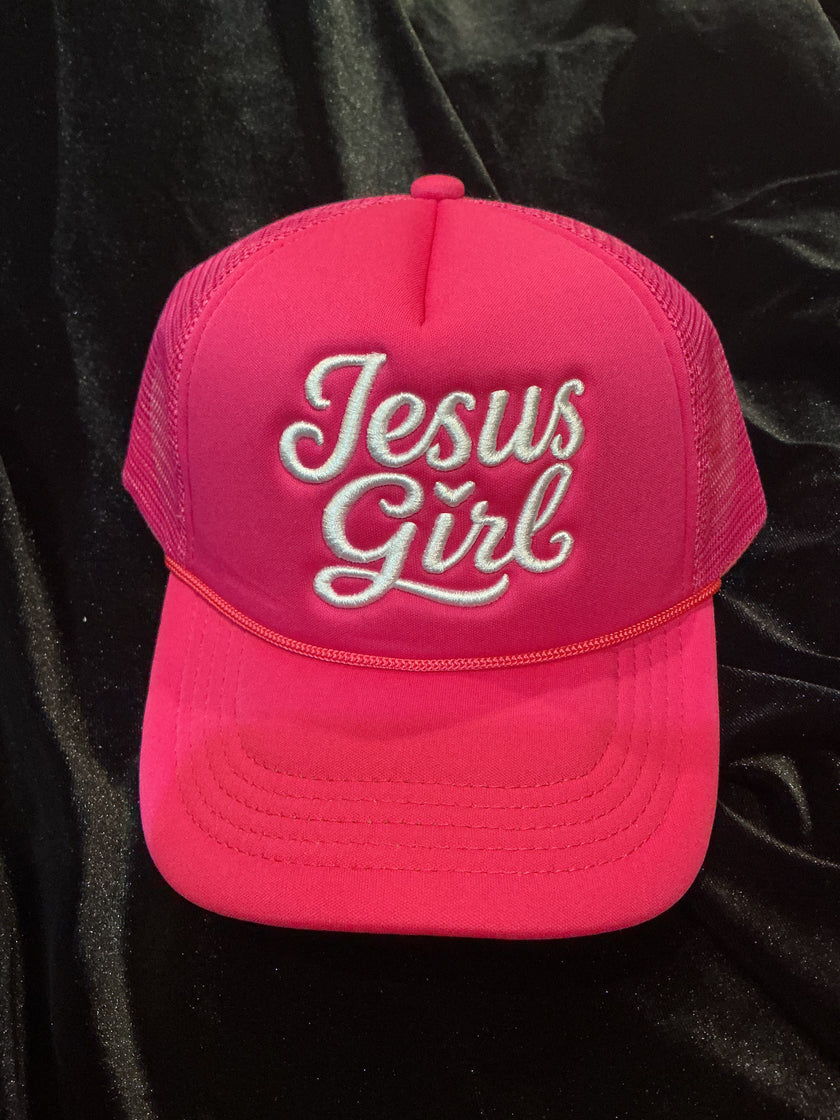Pink JESUS GIRL Trucker hat