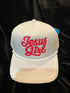 White Trucker hat JESUS GIRL