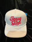White Trucker hat JESUS GIRL