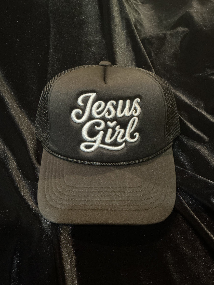Black JESUS  GIRL Trucker hat
